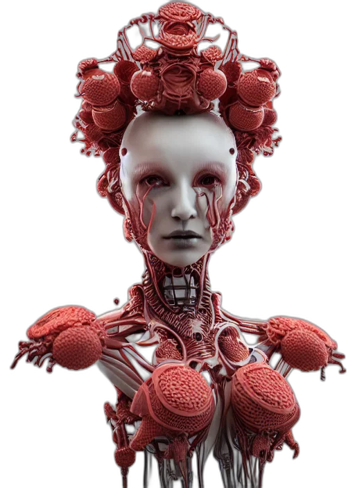 robot, creature, concept art, cyberpunk transparent PNG cut-out