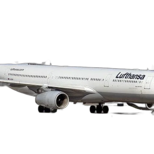 lufthansa, airplane, runway, preparing transparent PNG cut-out