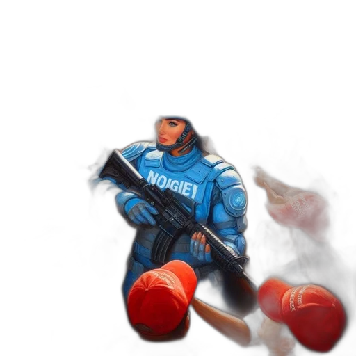 weapon, jacket, robot, staff transparent PNG cut-out