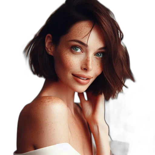 face, hair, dress, jewelry transparent PNG cut-out