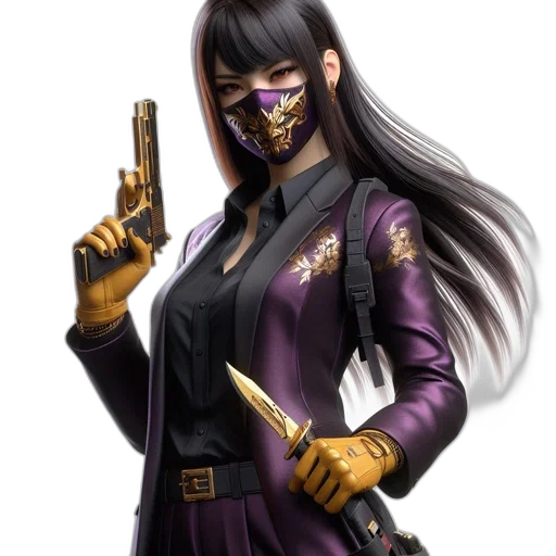 mask, weapon, jacket, staff transparent PNG cut-out