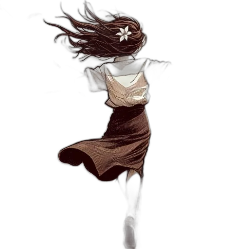 dress, hair, staff, crown transparent PNG cut-out
