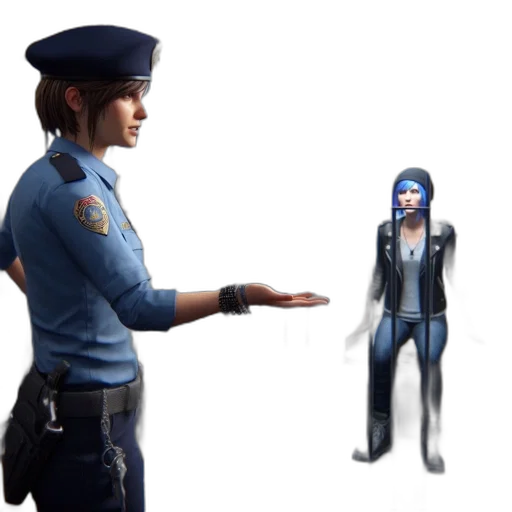 staff, jacket, weapon, robot transparent PNG cut-out