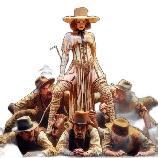 staff, hat, concept art, oil painting transparent PNG cut-out