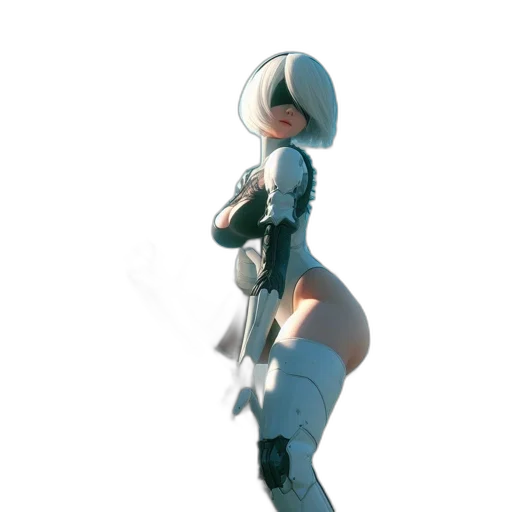 robot, jacket, weapon, staff transparent PNG cut-out