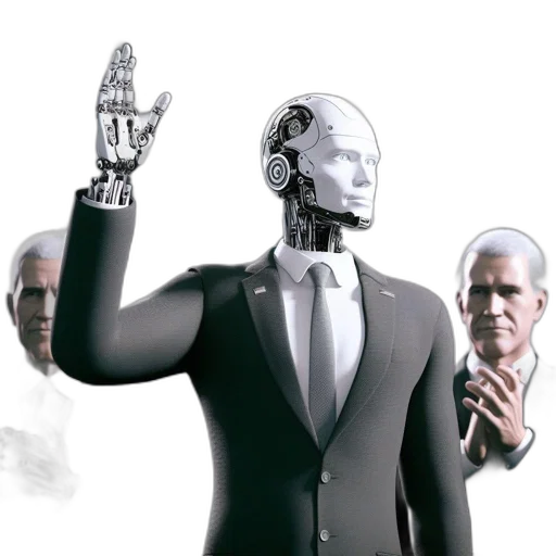 robot, concept art, cyberpunk, 3d render transparent PNG cut-out