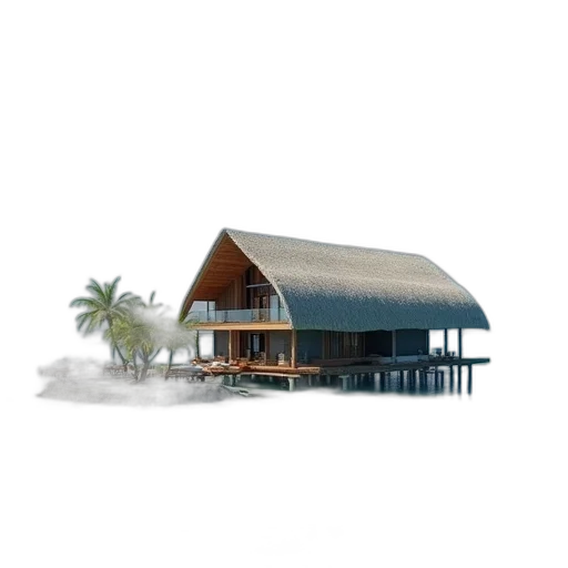 building, umbrella, 3d render, concept art transparent PNG cut-out