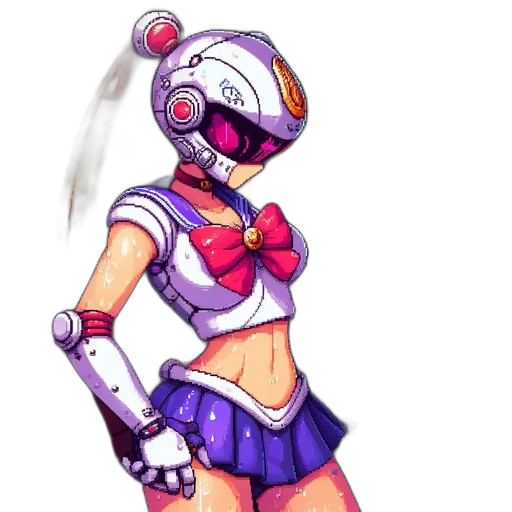 robot, weapon, concept art, pixel art transparent PNG cut-out