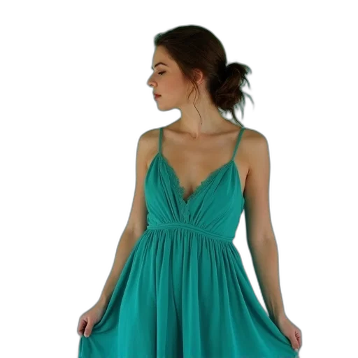 dress, jewelry, green, blue transparent PNG cut-out
