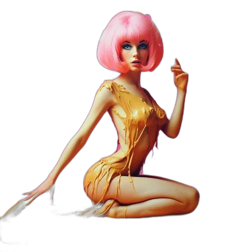 hair, dress, concept art, 3d render transparent PNG cut-out