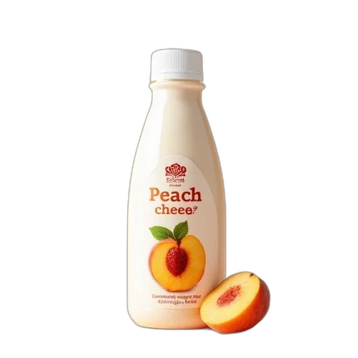 bottle, food, peach-flavored, cottage transparent PNG cut-out