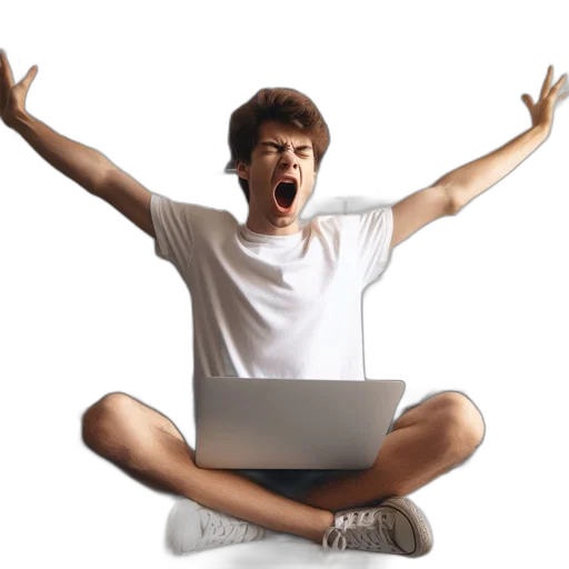 furniture, 3d render, young, man transparent PNG cut-out