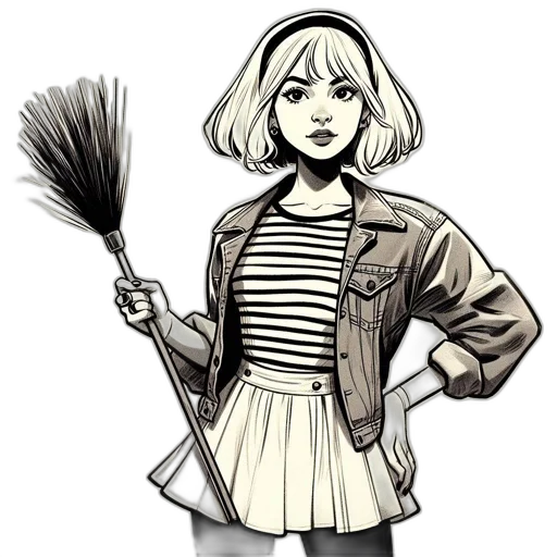staff, jacket, weapon, hair transparent PNG cut-out