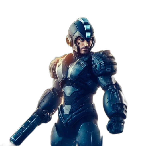 robot, weapon, concept art, 3d render transparent PNG cut-out