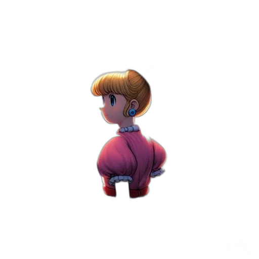 dress, staff, hair, creature transparent PNG cut-out