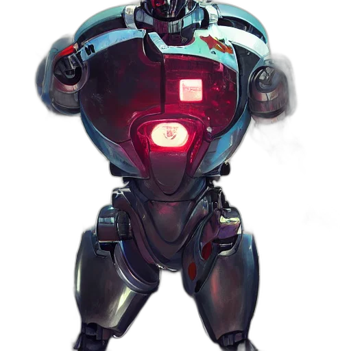 robot, concept art, cyberpunk, comic book art transparent PNG cut-out