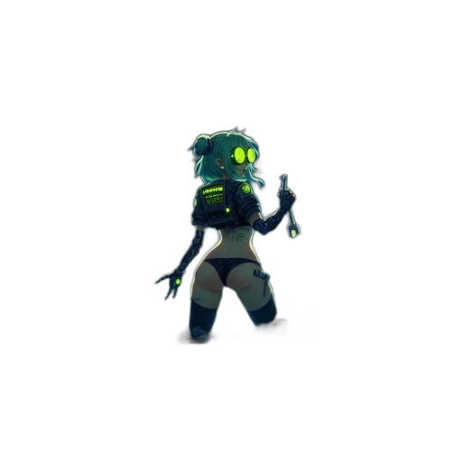 robot, creature, mask, staff transparent PNG cut-out