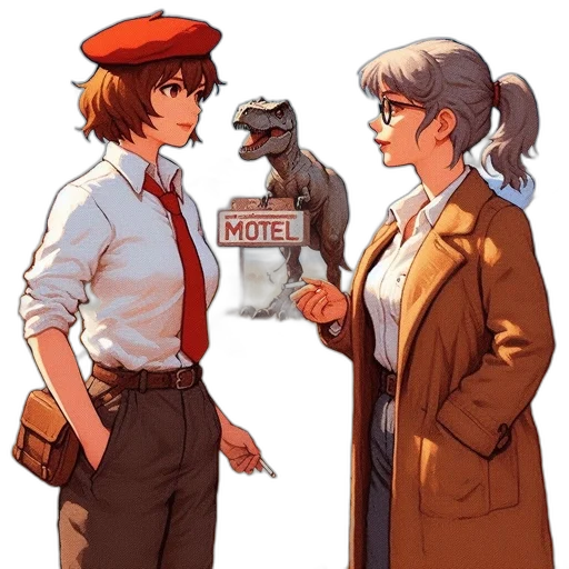 jacket, staff, robot, hat transparent PNG cut-out