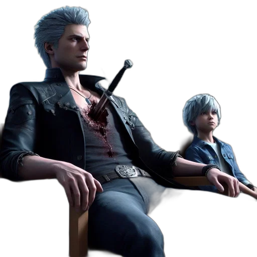 jacket, weapon, concept art, 3d render transparent PNG cut-out