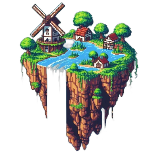 building, pixel art, concept art, fantasy art transparent PNG cut-out