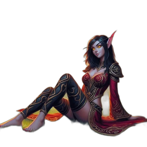 dragon, dress, staff, fantasy art transparent PNG cut-out