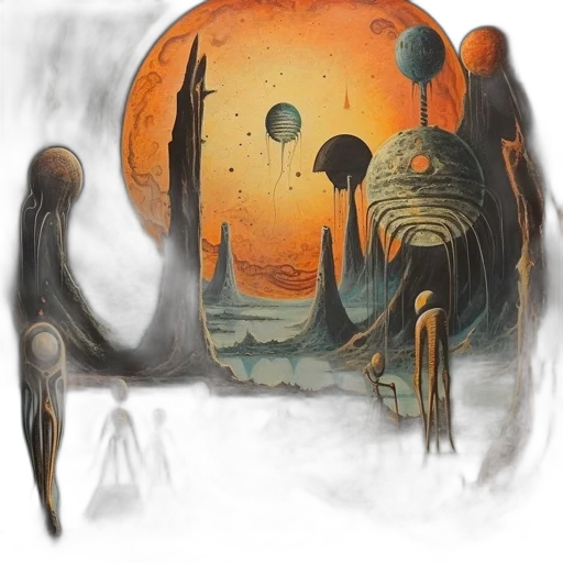 robot, staff, creature, concept art transparent PNG cut-out