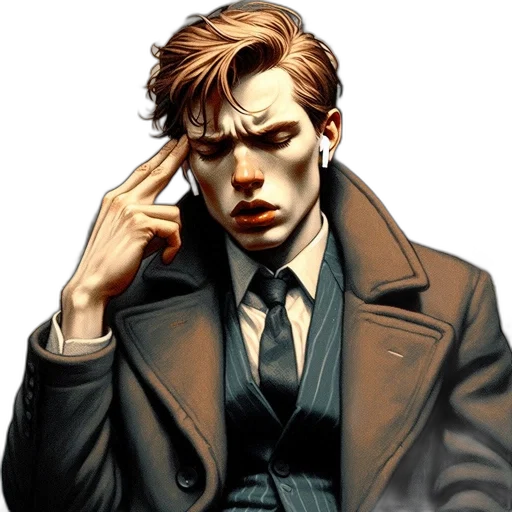 face, jacket, mask, comic book art transparent PNG cut-out