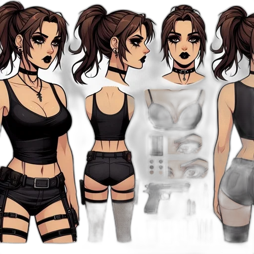concept art, cyberpunk, cartoon, pixel art transparent PNG cut-out