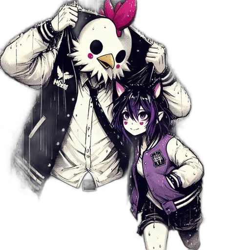 jacket, mask, weapon, creature transparent PNG cut-out