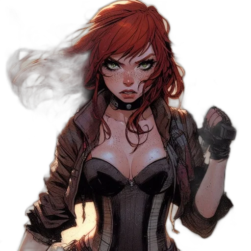 jacket, comic book art, concept art, fantasy art transparent PNG cut-out