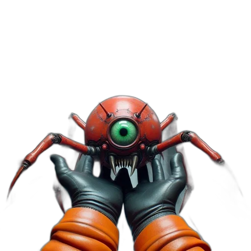 mask, robot, creature, staff transparent PNG cut-out