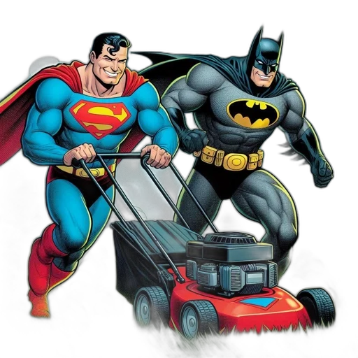 comic book art, concept art, superman, pushes transparent PNG cut-out