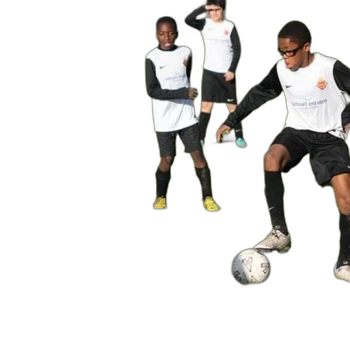 three, young, soccer, players transparent PNG cut-out