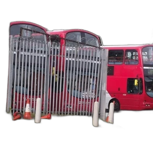 3d render, red, double-decker, bus transparent PNG cut-out