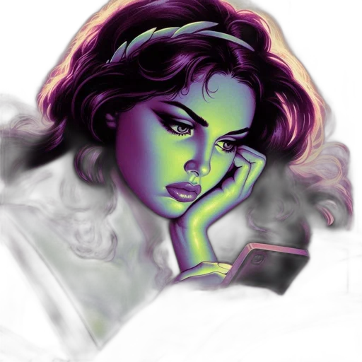 face, jewelry, vaporwave, photorealistic transparent PNG cut-out