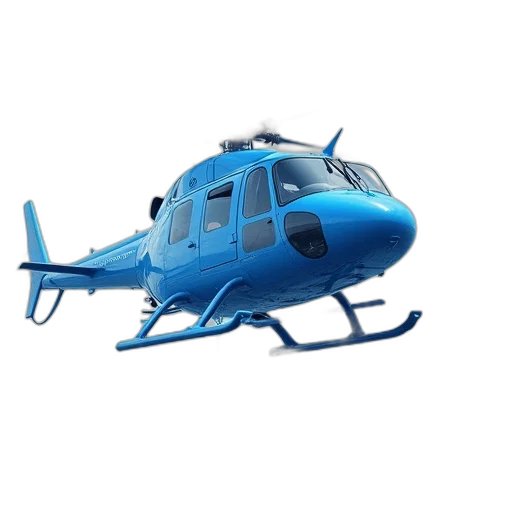 3d render, blue, bell, helicopter transparent PNG cut-out