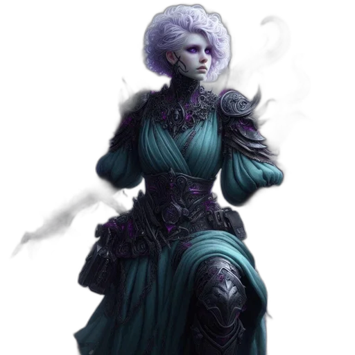 dress, staff, fantasy art, concept art transparent PNG cut-out