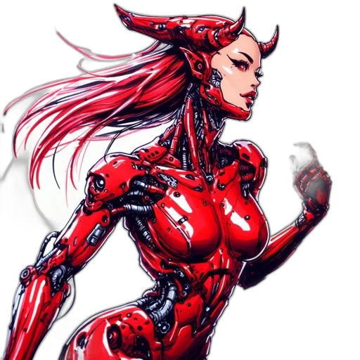 robot, comic book art, concept art, fantasy art transparent PNG cut-out