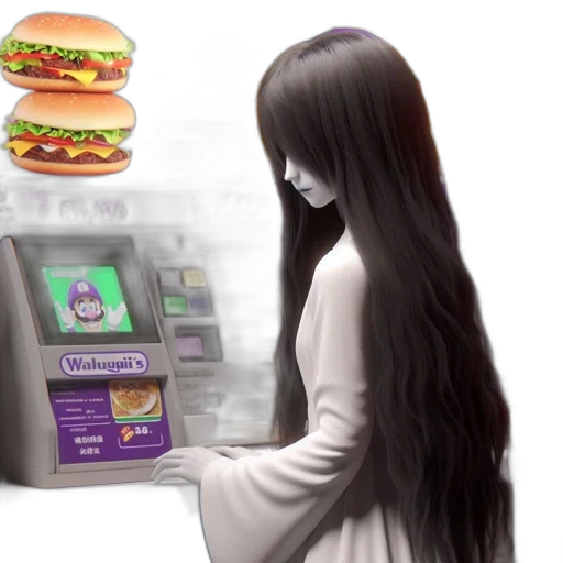 food, robot, creature, vaporwave transparent PNG cut-out