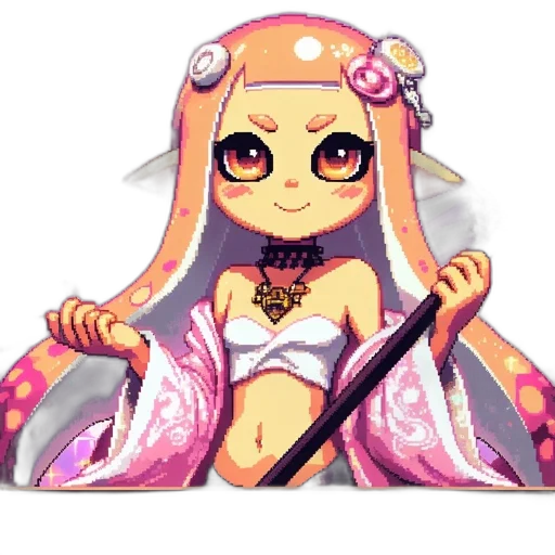 staff, pixel art, anime, vaporwave transparent PNG cut-out