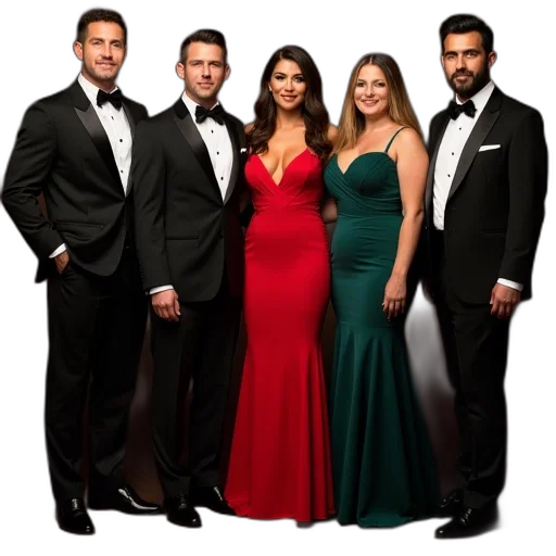dress, group, people, formal transparent PNG cut-out