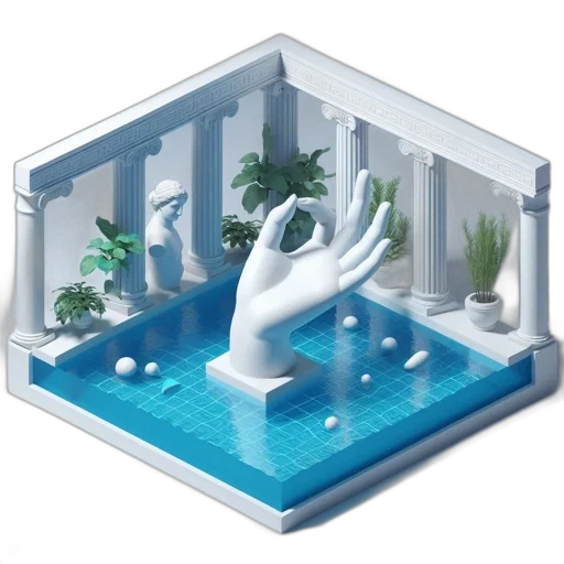furniture, building, 3d render, vaporwave transparent PNG cut-out