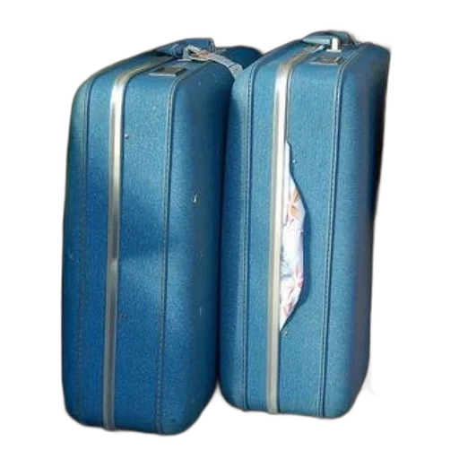 furniture, two, blue, suitcases transparent PNG cut-out