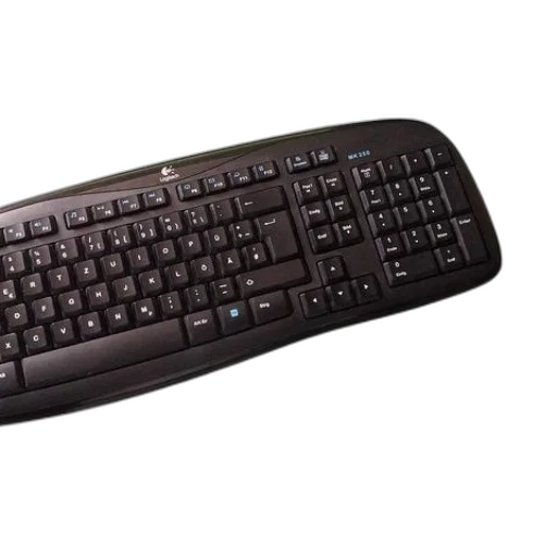 3d render, black, logitech, keyboard transparent PNG cut-out