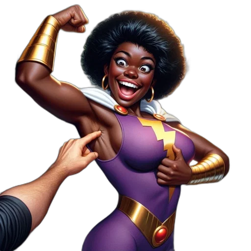comic book art, concept art, woman, curly transparent PNG cut-out