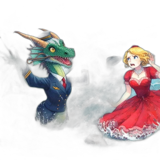 dragon, dress, concept art, fantasy art transparent PNG cut-out