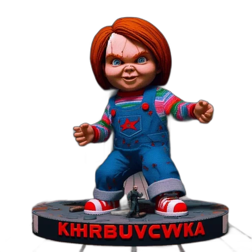 3d render, concept art, chucky, iconic transparent PNG cut-out