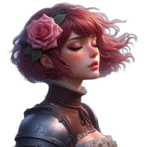 face, crown, flower, dress transparent PNG cut-out
