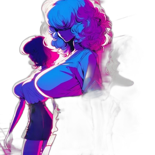 concept art, watercolor, vaporwave, cyberpunk transparent PNG cut-out