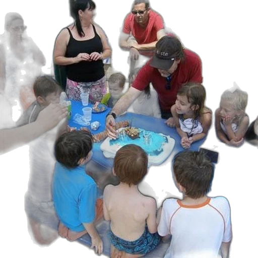 underwater, beach, group, children transparent PNG cut-out